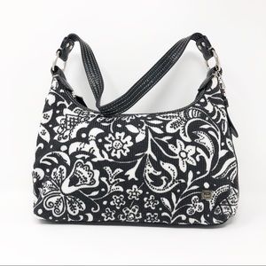The Sak Leather Trim Bag Modern Floral Design BW